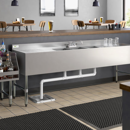 Bồn rửa dưới quầy bar 3 ngăn kèm hai mặt để ráo 64 cm Regency 213 x 53 cm