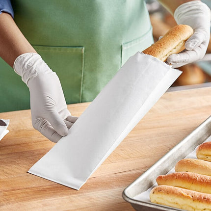 Túi giấy bạc giữ nhiệt bánh mì Choice trắng 9,8 x 6,4 x 29,5 cm - Thùng 500 cái