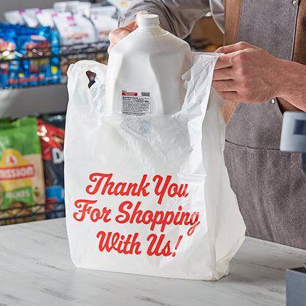 Túi nhựa quai áo in chữ 'Thank You' màu trắng Choice cỡ tiêu chuẩn 1/6 - Thùng 600 cái