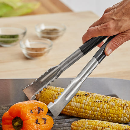 Kẹp gắp thép không gỉ tay cầm bọc đen Fourté 24 cm cho vỉ nướng