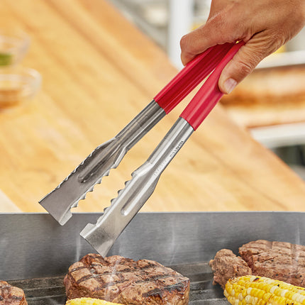 Kẹp gắp thức ăn nướng thép không gỉ tay cầm phủ đỏ Fourté 24 cm