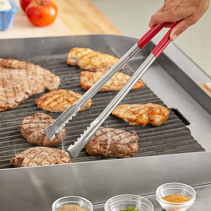 Kẹp gắp nướng inox Fourté 41 cm tay cầm bọc màu đỏ