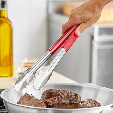 Kẹp gắp thép không gỉ đầu sò Fourté 30 cm tay cầm bọc màu đỏ