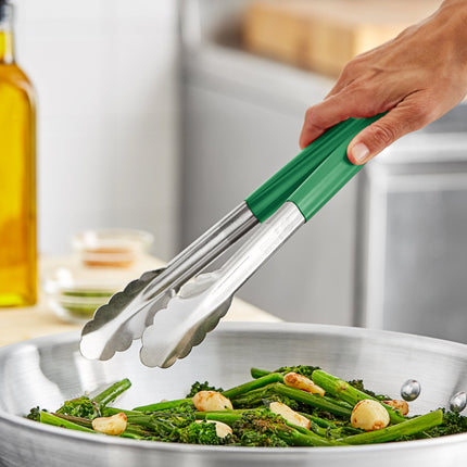 Kẹp gắp răng cưa thép không gỉ Fourté 30 cm tay cầm phủ xanh lá