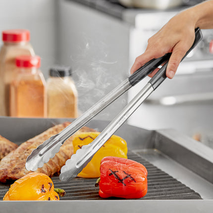 Kẹp phục vụ Fourté 41 cm thép không gỉ tay cầm phủ đen mép sò điệp