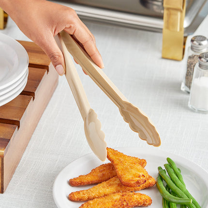 Kẹp gắp nhựa polycarbonate tay bám răng cưa Choice màu be 23 cm