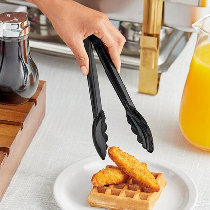 Kẹp gắp Choice 22,9 cm đen Polycarbonate Scallop Grip