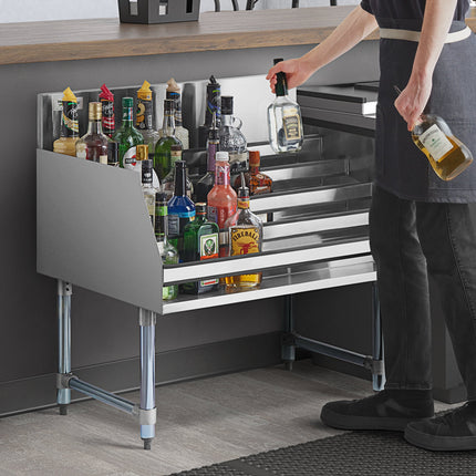 Trạm pha chế gầm quầy bar Regency 91,4 cm Five-Tiered inox rượu trưng bày giá - 66 cm sâu