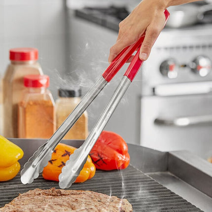 Kẹp phục vụ Fourté 41 cm thép không gỉ tay cầm phủ đỏ mép sò điệp