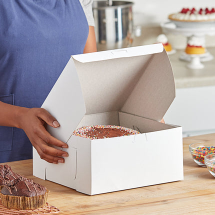 Hộp đựng bánh giấy trắng Baker's Lane 25 x 25 x 13 cm - Thùng 100 cái