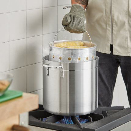 Nồi nấu nước dùng bằng nhôm tiêu chuẩn Choice 20 qt kèm giỏ hấp và nắp