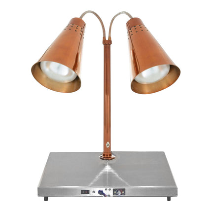 Trạm lóc thịt kiểu Streamline đèn đôi đồng ám khói đế thép không gỉ sưởi Hanson Heat Lamps DLM-900-HB-2024-ST-SC-240V -