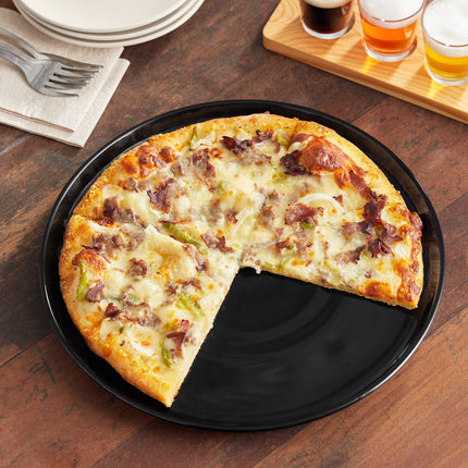 Đĩa pizza gốm stoneware đen Acopa 33 cm - Thùng 6 cái