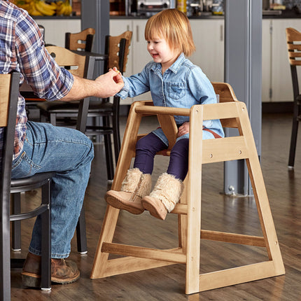 Ghế ăn cao trẻ em gỗ Lancaster Table & Seating chiều cao tiêu chuẩn màu gỗ tự nhiên - Chưa lắp ráp