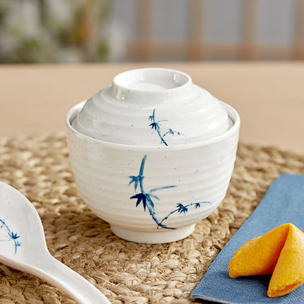 Tô súp miso melamine Acopa Biru tròn 266 ml kèm nắp - Thùng 12 cái
