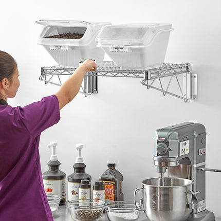 Bộ kệ gắn tường thùng đựng nguyên liệu Baker's Lane 46 x 61 cm kèm 2 thùng kẹp gài