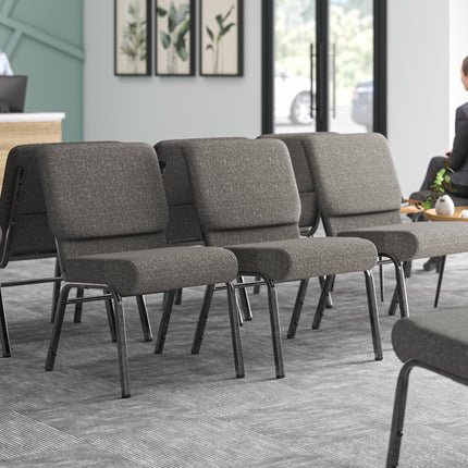 Ghế nhà thờ Lancaster Table & Seating 53 cm khung vân bạc bọc vải xám