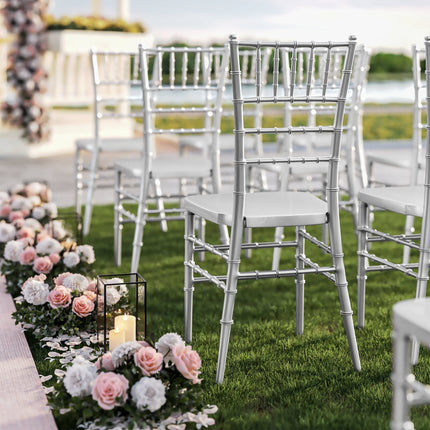 Ghế Chiavari resin gia cố thép Lancaster Table & Seating bạc