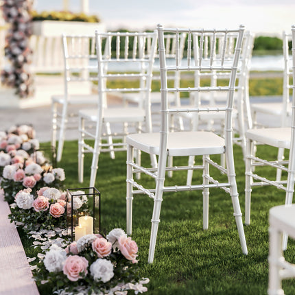 Ghế Chiavari nhựa trắng siêu bền gia cường thép Lancaster Table & Seating