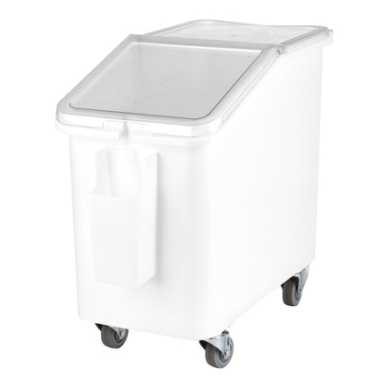 Thùng đựng nguyên liệu di động nắp nghiêng trượt Cambro IBS27148 102 lít / 430 cup màu trắng