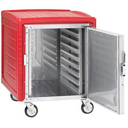 Tủ vận chuyển giữ nhiệt không cấp điện cỡ nửa với ray đỡ đa năng Metro C5 4 Series C545N-SU màu đỏ