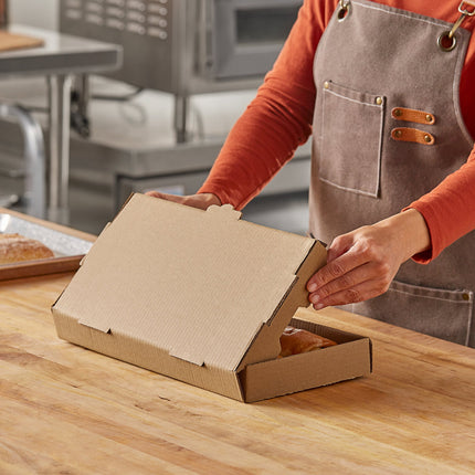 Hộp bánh mì dẹt Choice giấy sóng kraft trơn 36 x 18 x 3,8 cm - Bó 50 cái