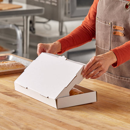 Hộp bánh dẹt carton sóng trơn màu trắng Choice 36 x 18 x 4 cm - Bó 50 cái