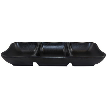 Khay 3 ngăn chữ nhật melamine đen Elite Global Solutions JW2071 Zen 19,4 x 8,3 cm - Thùng 6 cái