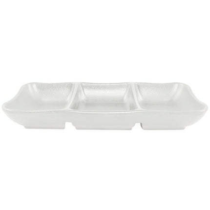 Khay melamine chữ nhật 3 ngăn Elite Global Solutions Zen JW2071 màu trắng 19 x 8 cm - Thùng 6 cái