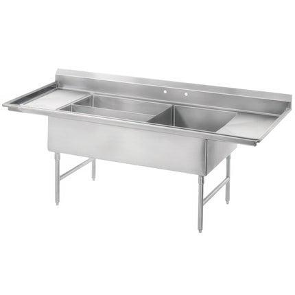 Bồn rửa 3 ngăn thịt và đĩa Advance Tabco 18-K5-56 231 cm có 2 bàn thoát nước 44 cm