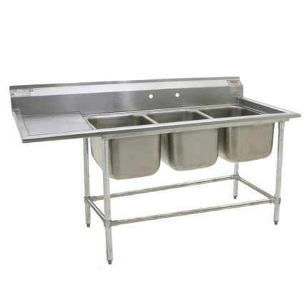 Chậu rửa 3 hộc thương mại Eagle Group FN2060-3-24-14/3 Spec-Master 232 cm kèm bàn ráo trái 61 cm