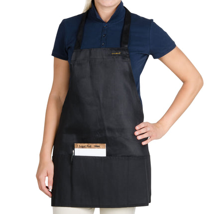 Tạp dề yếm ngắn vải poly-cotton có thể tùy chỉnh Chef Revival đen, 1 túi