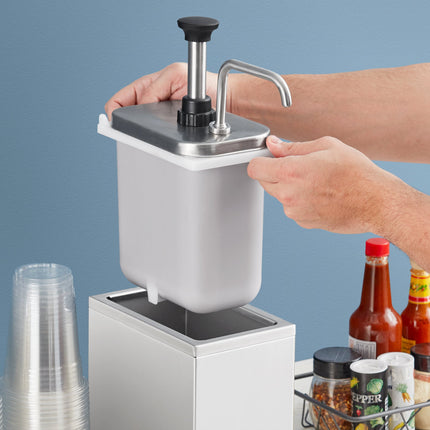 Bình phân phối gia vị ServSense hũ nhựa 1,9 lít kèm vòi bơm inox