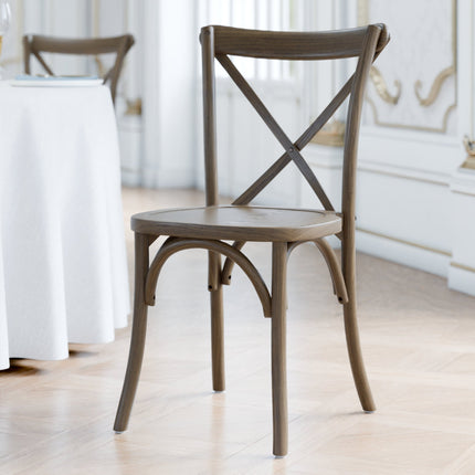Ghế gỗ lưng chéo Lancaster Table & Seating Vineyard nâu whiskey