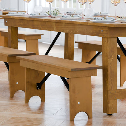 Ghế băng gấp gỗ Lancaster Table & Seating Vineyard 102 cm màu nâu vang 30 x 102 cm