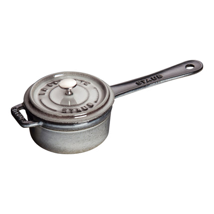 Nồi nấu sốt mini gang tráng men Staub 237 ml màu xám Graphite kèm nắp - 1004091
