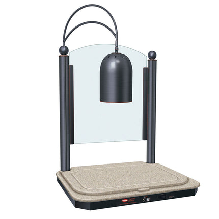 Quầy cắt thịt trang trí 1 bóng đèn Hatco DCSB400-2420-1 đế sưởi màu bạch dương, viền đồng cổ - 120V, 750W
