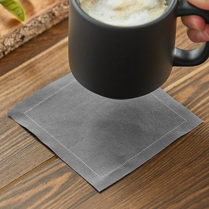 Khăn lót ly xám bằng cotton 100% Choice 11 cm x 11 cm - Thùng 1200 cái
