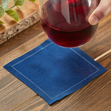 Khăn lót ly xanh navy bằng cotton 100% Choice 11 cm x 11 cm - Gói 100 cái