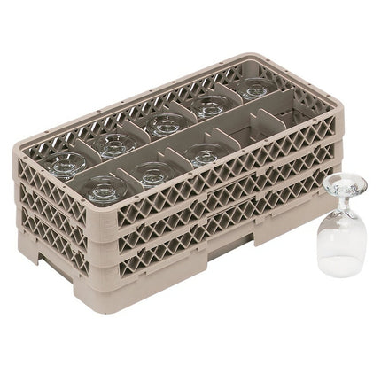 Giá đựng ly 10 ngăn màu be Vollrath Traex® HR1C1CA cỡ nửa cao 16,5 cm