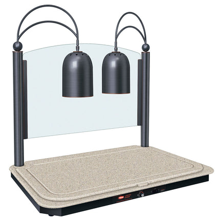Trạm cắt thịt trang trí đèn đôi đế gia nhiệt màu bạch dương viền đồng cổ Hatco DCSB400-3624-2 - 120V, 1300W