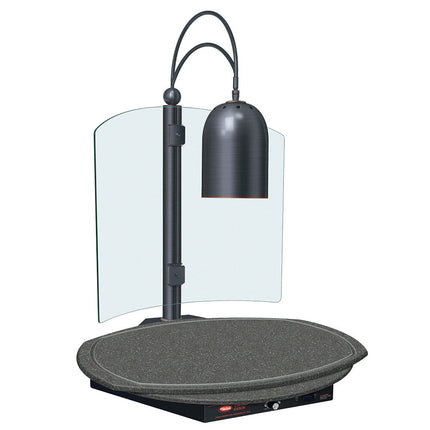 Trạm lóc thịt trang trí một đèn đế tròn sưởi màu xám tro viền đồng Hatco DCSB400-R24-1 - 120V, 600W