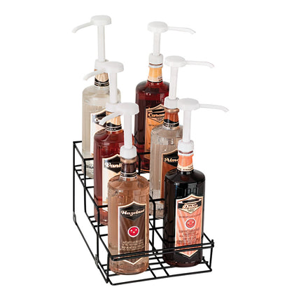 Giá sắp xếp chai bằng dây thép 6 ngăn màu đen Dispense-Rite WR-BOTL-6