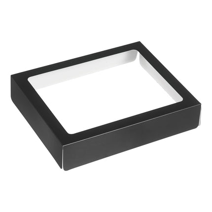 Nắp khay gastro giấy bồi đen Solia cỡ 1/2 có cửa sổ 32,1 x 26 cm - Thùng 250 cái