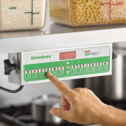 Đồng hồ hẹn giờ điện tử 12 món 99 giờ Kitchen Brains ZAP Timer LT Z0120120HFCLT kèm bộ gắn đa năng - 120V