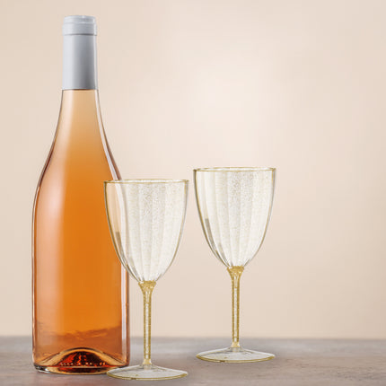 Ly rượu vang nhựa một mảnh nhũ vàng Posh Setting 207 ml - Thùng 96 cái