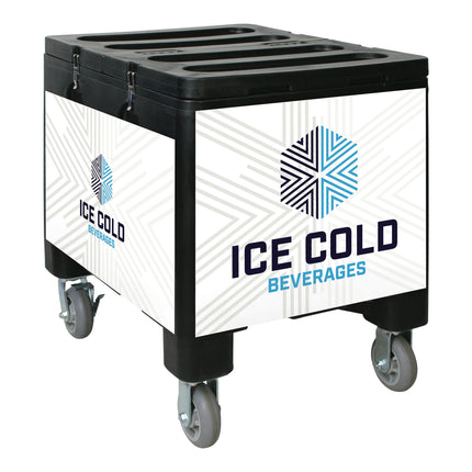 Thùng đá di động IRP 3101491 đen đá Caddy 90,7 kg Mobile thùng đá / Beverage Merchandiser đá Cold Beverages Graphic