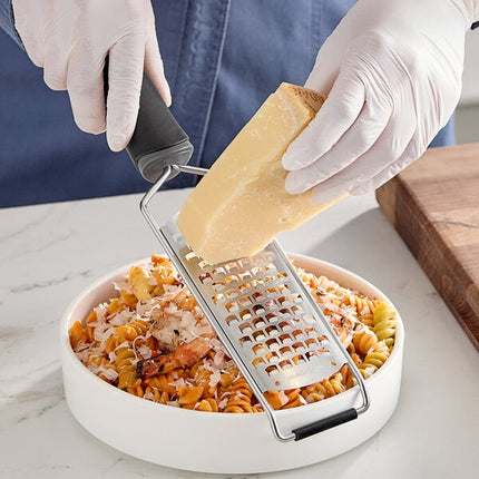 Bàn nạo cầm thô thép không gỉ Fourte 30 cm với tay cầm êm đen