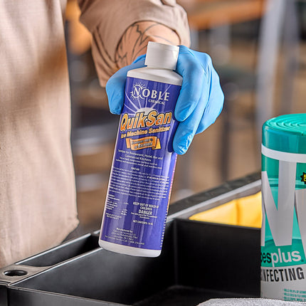 Dung dịch khử trùng máy làm đá cô đặc an toàn niken Noble Chemical QuikSan 473 ml - Thùng 12 cái