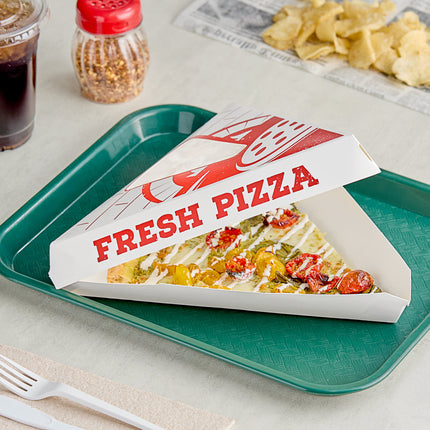 Hộp vỏ sò đựng miếng pizza Choice trắng phủ đất sét có cửa sổ - Thùng 400 cái